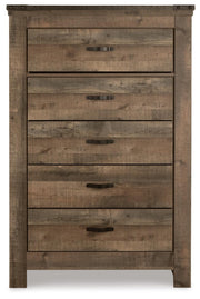 Trinell Brown Full Bookcase Storage Bed, Dresser, Mirror, Chest and 2 Nightstands - B446B89