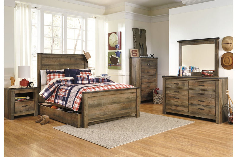 Trinell Brown Full Panel Bed with 1 Large Storage Drawer - DMV FurnitureFull Bed