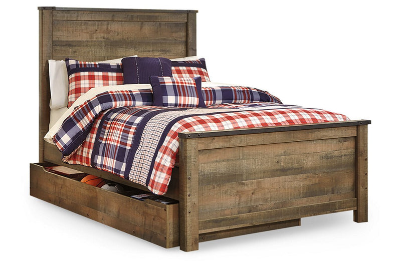 Trinell Brown Full Panel Bed with 1 Large Storage Drawer - DMV FurnitureFull Bed