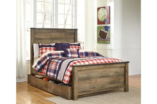 Trinell Brown Full Panel Bed with 1 Large Storage Drawer - DMV FurnitureFull Bed