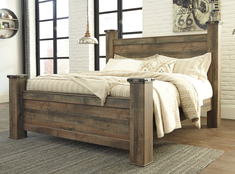 Trinell Brown King Poster Bed - DMV FurnitureKing Bed