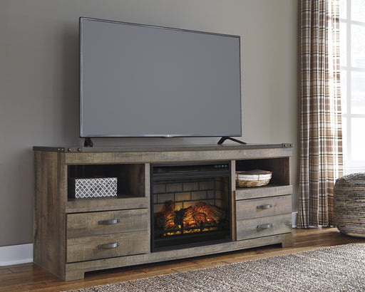 Trinell Brown Large TV Stand w/Fireplace Option - DMV FurnitureTV Stand