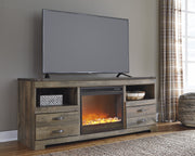 Trinell Brown Large TV Stand w/Fireplace Option - DMV FurnitureTV Stand