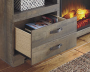 Trinell Brown Large TV Stand w/Fireplace Option - DMV FurnitureTV Stand