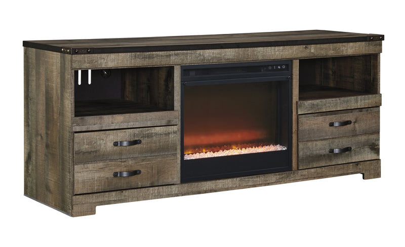 Trinell Brown Large TV Stand w/Fireplace Option - DMV FurnitureTV Stand