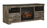 Trinell Brown Large TV Stand w/Fireplace Option - DMV FurnitureTV Stand