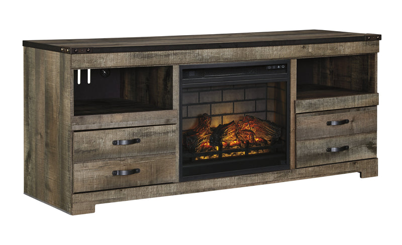 Trinell Brown Large TV Stand w/Fireplace Option - DMV FurnitureTV Stand