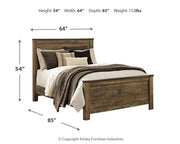 Trinell Brown Queen Panel Bed, Dresser, Mirror and Nightstand - B446B88
