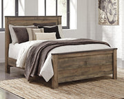 Trinell Brown Queen Panel Bed, Dresser, Mirror and Nightstand - B446B88