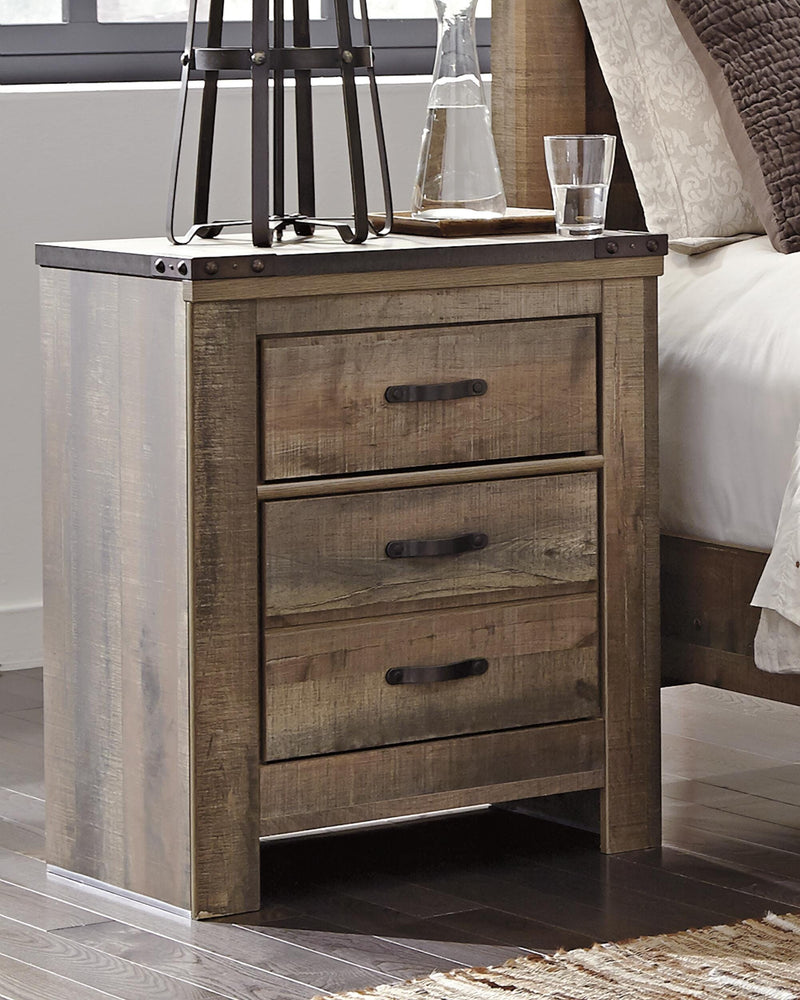 Trinell Brown Queen Poster Bed and Nightstand - B446B62