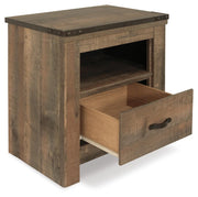 Trinell Brown Queen Poster Bed, Dresser, Mirror and Nightstand - B446B76