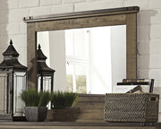 Trinell Brown Queen Poster Bed, Dresser, Mirror, Chest and 2 Nightstands - B446B80
