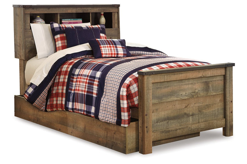 Trinell Brown Twin Bookcase Bed with 1 Large Storage Drawer - DMV FurnitureTwin Bed