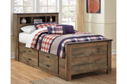 Trinell Brown Twin Bookcase Bed with 2 Storage Drawers - DMV FurnitureTwin Bed