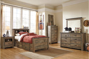 Trinell Brown Twin Bookcase Bed with 2 Storage Drawers - DMV FurnitureTwin Bed