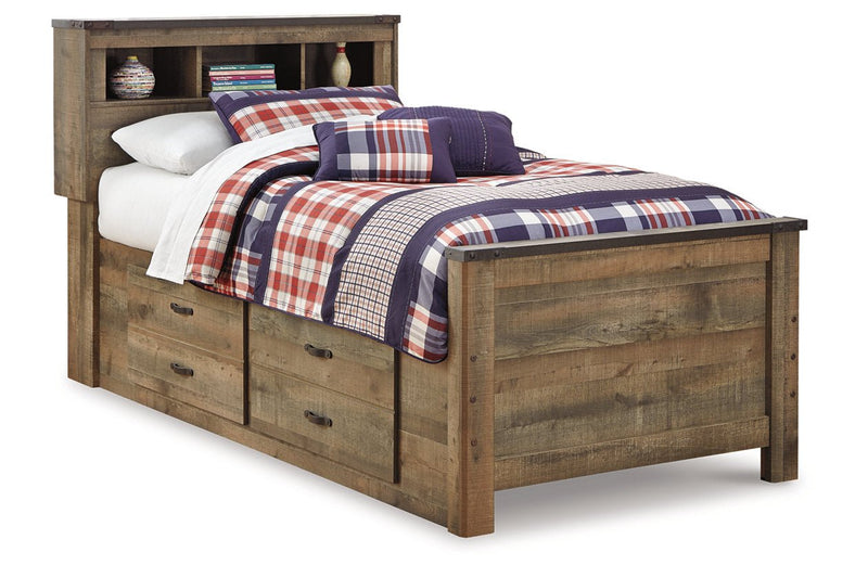 Trinell Brown Twin Bookcase Bed with 2 Storage Drawers - DMV FurnitureTwin Bed