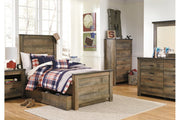 Trinell Brown Twin Panel Bed with 1 Large Storage Drawer - DMV FurnitureTwin Bed