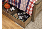 Trinell Brown Twin Panel Bed with 1 Large Storage Drawer - DMV FurnitureTwin Bed