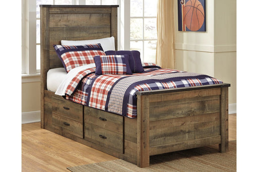 Trinell Brown Twin Panel Bed with 2 Storage Drawers - DMV FurnitureTwin Bed