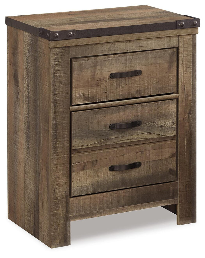 Trinell Brown Twin Panel Bed with Storage and Nightstand - B446B68