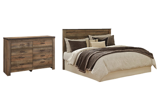 Trinell King/California King Panel Headboard Bed with Dresser in Brown from Ashley - DMV Furniture