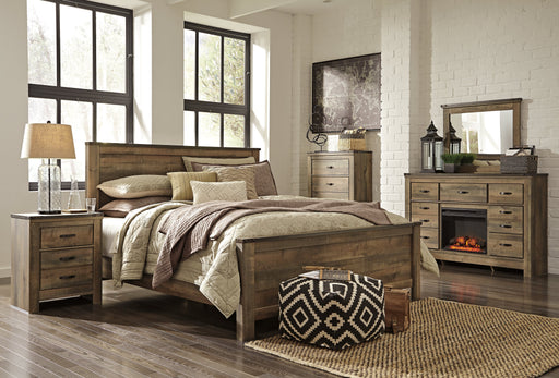 Trinell King Panel Bed with Dresser and 2 Nightstands in Brown from Ashley - DMV Furniture