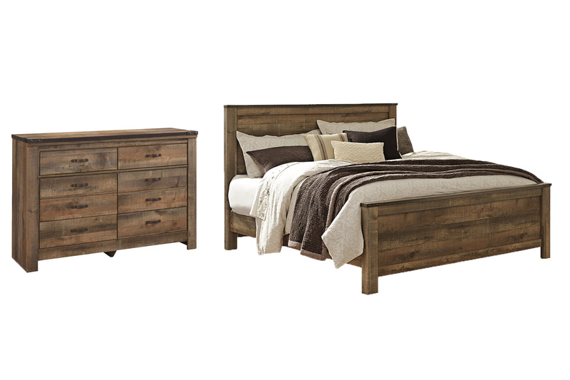 Trinell King Panel Bed with Dresser in Brown from Ashley - DMV Furniture