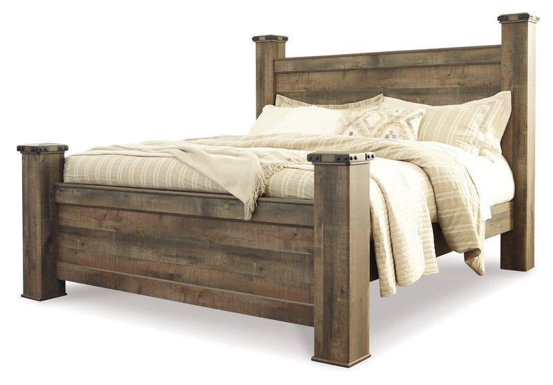 Trinell King Poster Bed with Dresser in Brown from Ashley - DMV Furniture