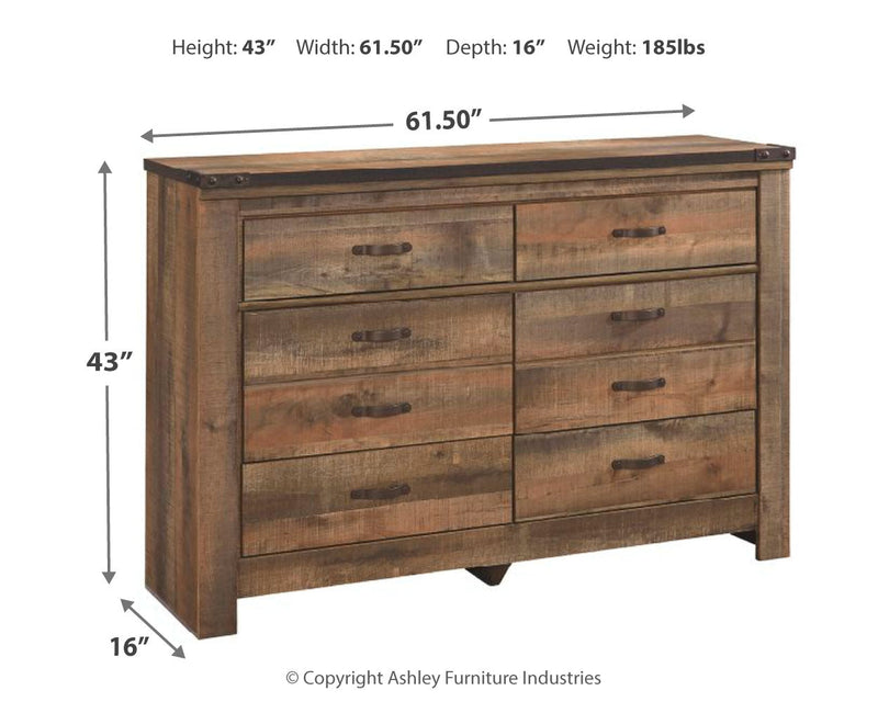 Trinell King Poster Bed with Dresser in Brown from Ashley - DMV Furniture