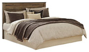 Trinell Queen Panel Headboard Bed with Mirrored Dresser and Chest in Brown - PKG005074
