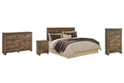 Trinell Queen Panel Headboard with Dresser, Chest and Nightstand in Brown - PKG005076
