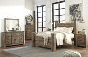 Trinell Queen Poster Bed with Dresser, Chest and 2 Nightstands in Brown - PKG005106