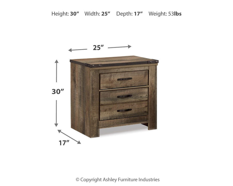 Trinell Queen Poster Bed with Dresser, Chest and 2 Nightstands in Brown - PKG005106