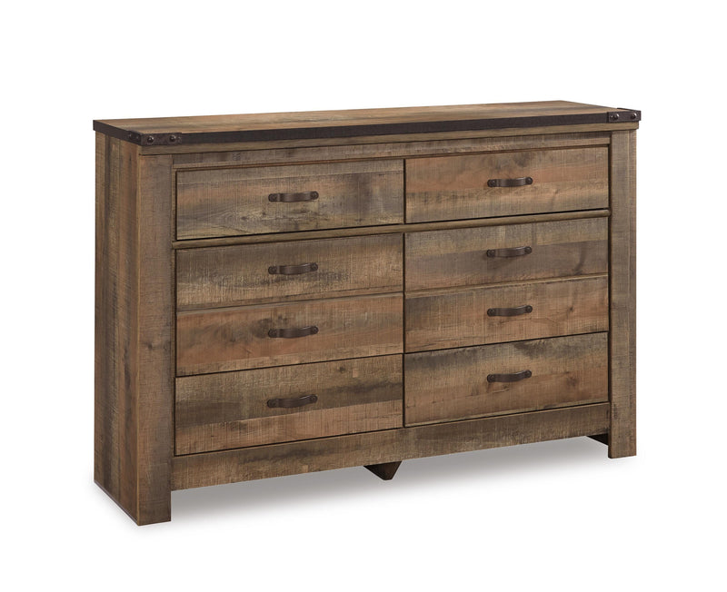 Trinell Queen Poster Bed with Dresser, Chest and Nightstand in Brown - PKG005104