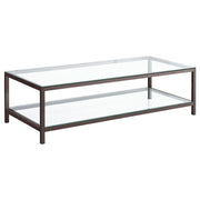 Trini 1-shelf Glass Top Coffee Table Black Nickel - 720228