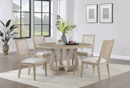 Trofello 5-piece Round Dining Table Set White Washed - 123120-S5