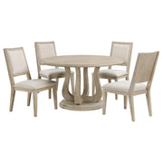Trofello 5-piece Round Dining Table Set White Washed - 123120-S5