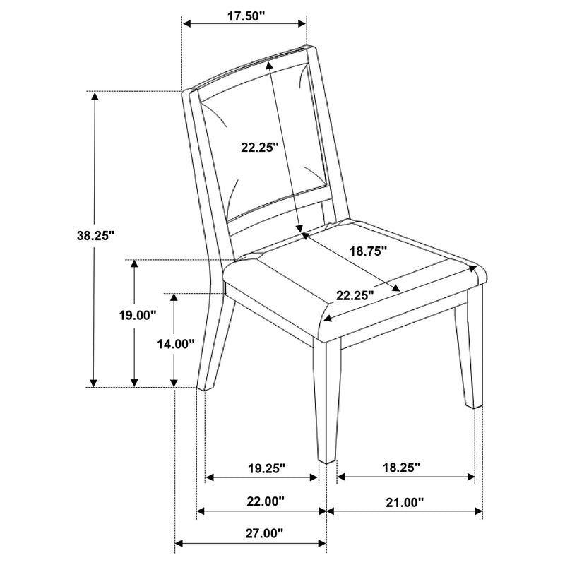 Trofello Cushioned Dining Side Chair White Washed (Set of 2) - 123122