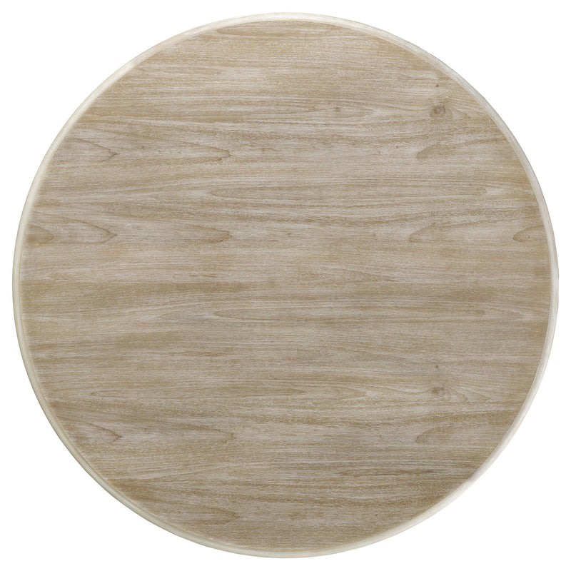 Trofello Round 60-inch Pedestal Dining Table White Washed - 123120