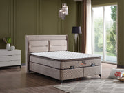 Truva Storage Bed With Headboard - Queen in Beige - 200-ELIF-150-EY236-SB