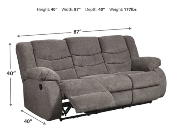 Tulen Gray Reclining Living Room Set - DMV Furniture