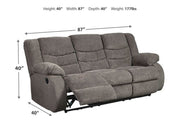Tulen Gray Reclining Sofa - DMV FurnitureReclining Sofa