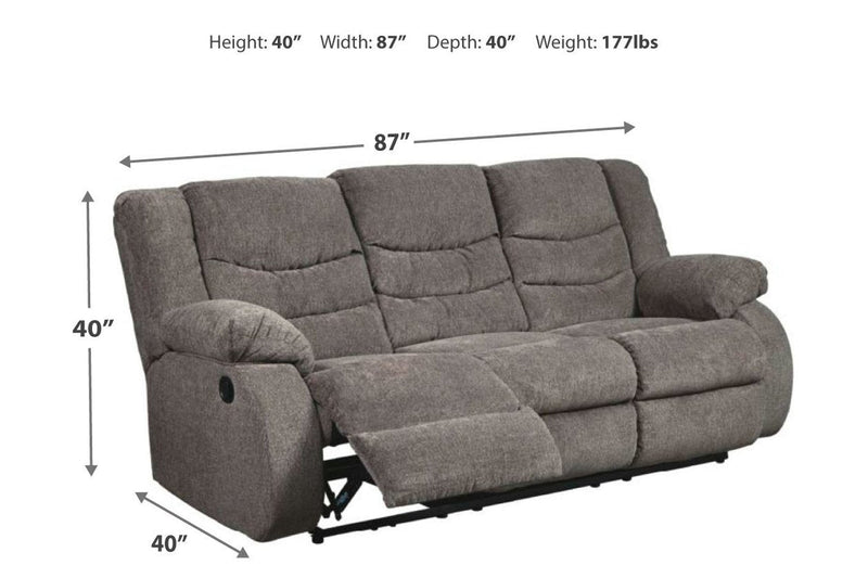 Tulen Gray Reclining Sofa - DMV FurnitureReclining Sofa
