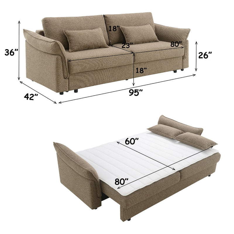 Turpin Sofa w/Sleeper, 2 Pillows & Storage - LV07230