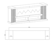 TVS118 Modern Black Electric Fireplace TV Stand (71" x 16" x 29") With Bluetooth Speaker - 210000007950