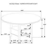 Twyla 5-piece 60-inch Round Wood Dining Table Set Dark Cocoa - 115100-S5