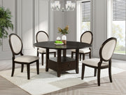 Twyla 5-piece 60-inch Round Wood Dining Table Set Dark Cocoa - 115100-S5