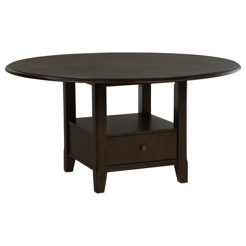 Twyla 5-piece 60-inch Round Wood Dining Table Set Dark Cocoa - 115100-S5