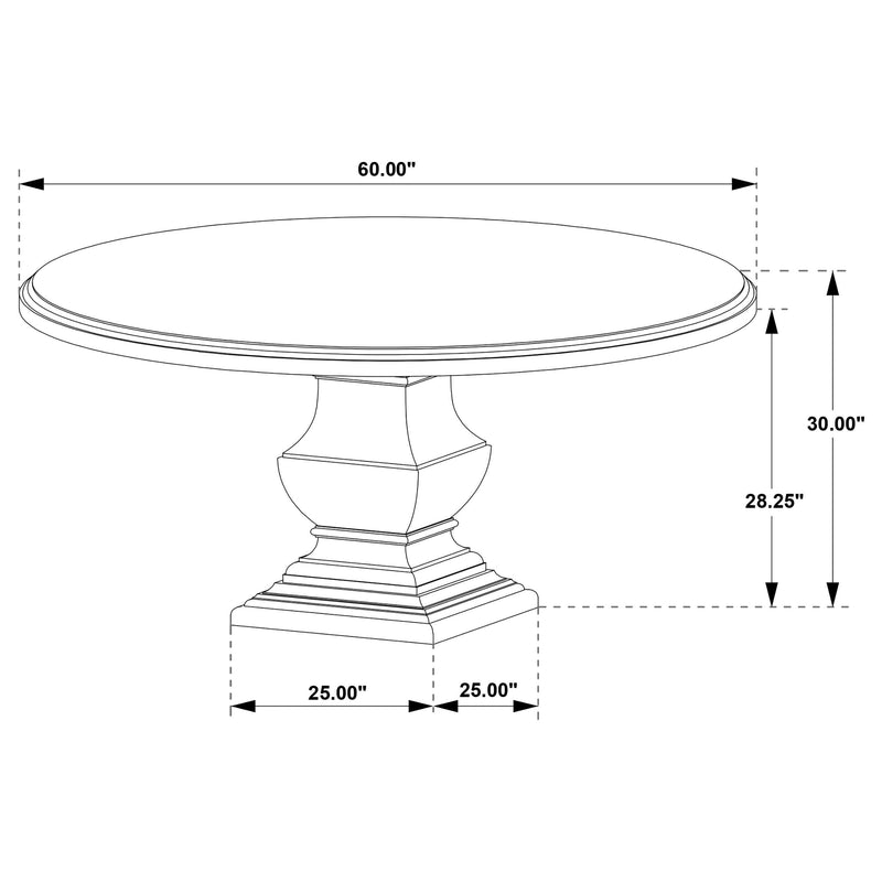 Twyla 5-piece Round Wood Dining Room Table Set Dark Cocoa - 109230-S5
