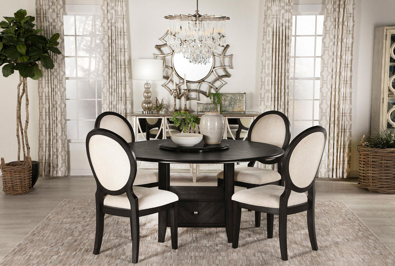 Twyla Oval Back Dining Side Chair Dark Cocoa (Set of 2) - 115102